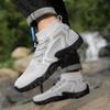 Atmungsaktive gestrickte Herren-Wanderschuhe High-Top Casual Sportschuhe Rutschfeste Outdoor-Trekking-Reise-Sneaker Große Größe 38-48