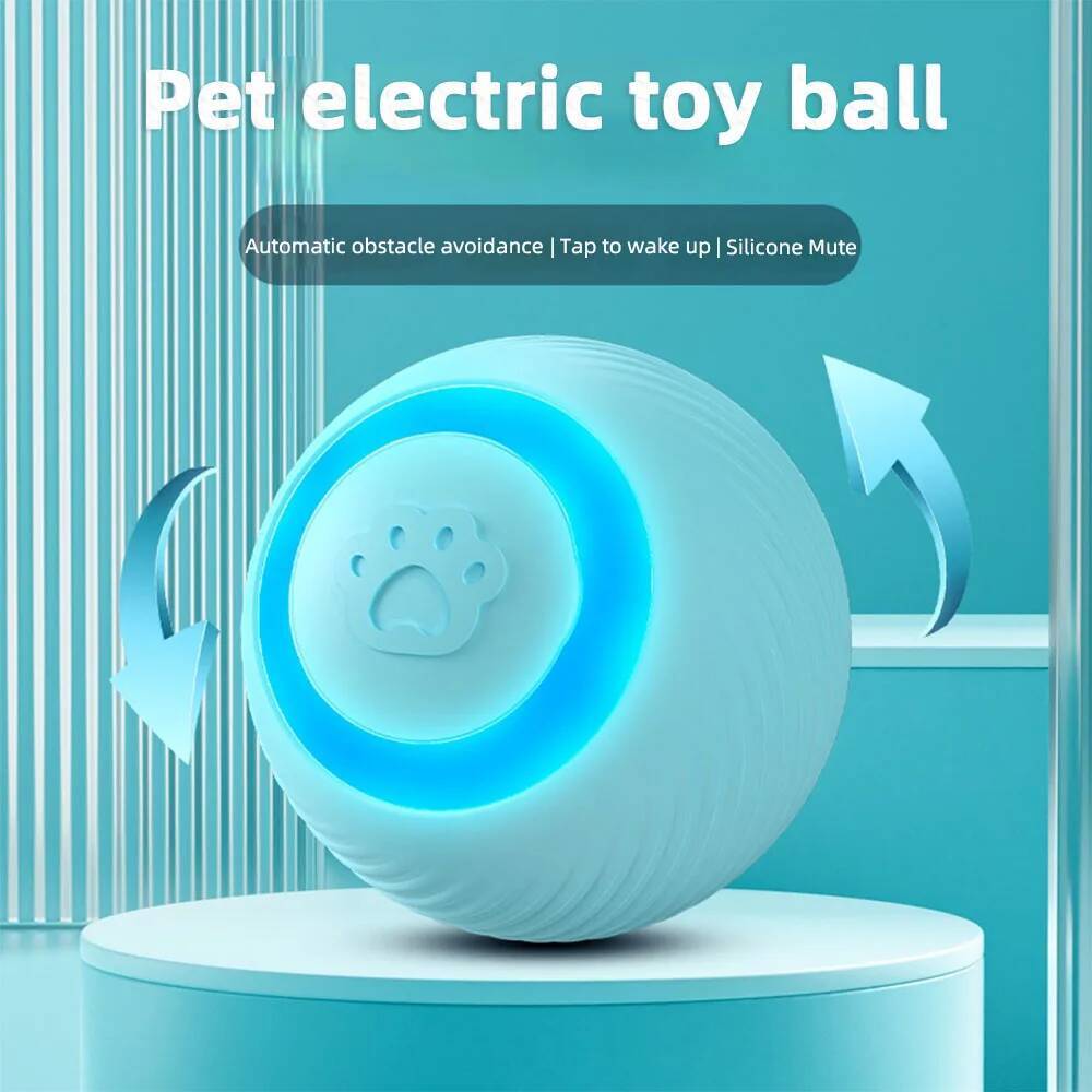 Cat Interactive Ball Toy Training Self-moving Kitten Electric Cat Ball Toys with Light USB Rechargeable Smart Pet Magic Ball Toy