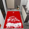 Red Tree Forest Logo Themed Anti-Slip Rugs - Polyester Home Decor, Suitable for Bedrooms, Living Rooms, Doorways, Studios, and Decorations