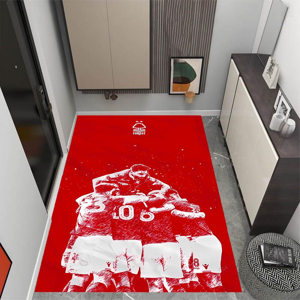 Red Tree Forest Logo Themed Anti-Slip Rugs - Polyester Home Decor, Suitable for Bedrooms, Living Rooms, Doorways, Studios, and Decorations