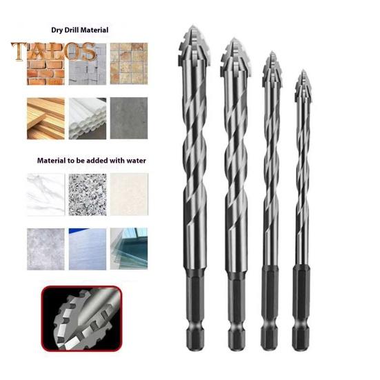 1/4-teiliges Bohrerset, hohe Härte, rostfrei, multifunktional, verschleißfest, vierschneidige Sägezahn-Exzenterbohrer