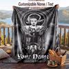 Custom Text Flannel Throw Blanket, Lightweight Cozy Bed Sofa BlanketBride of Frankenstein