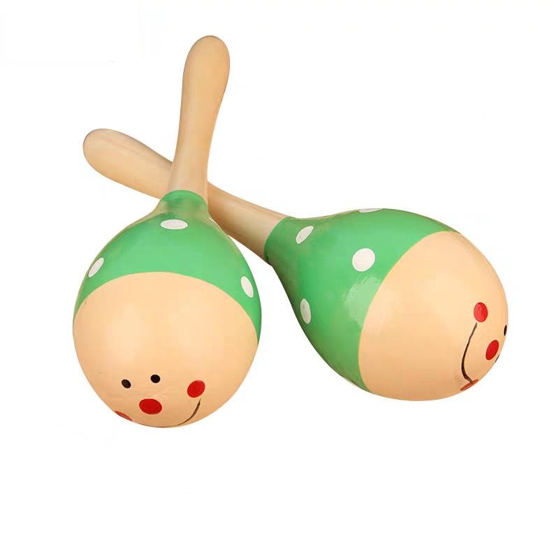Wooden Cartoon Baby Maraca Rattle Toy, Grip-Friendly for Ages 0-3, Educational Sand Ball