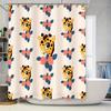 Kids Bathroom Shower Curtain With Giraffe Pattern Floral Design Waterproof Fabric Home Decor Custom Size Available Bright Colors