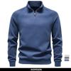 Half Zip Katoenmix Sweatshirts Opstaande Kraag Geribbelde Manchetten Raglanmouw Casual Sport Heren Herfst Winter Warm Pullover