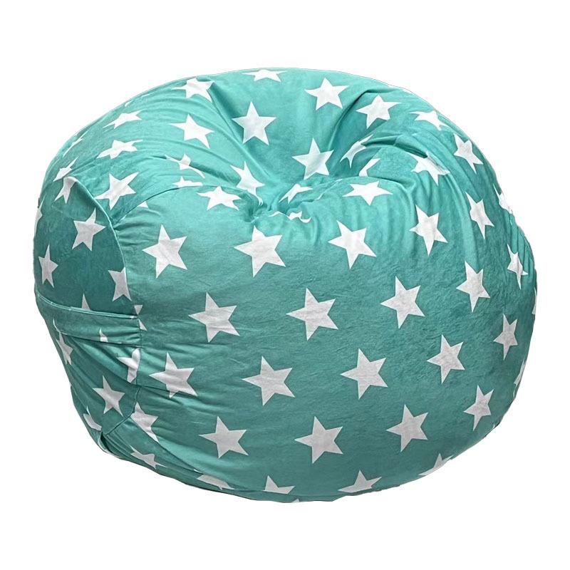 Plush Animal Toy Storage Bag - Children's Soft Bean Bag Chair Cover with Zipper