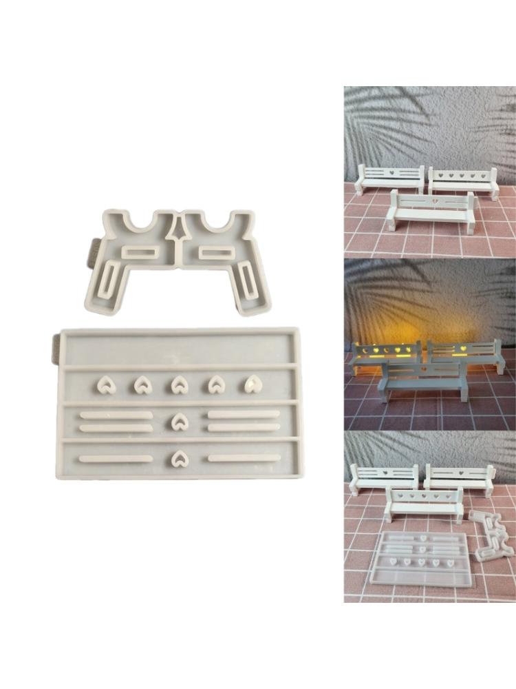 Parkbänke Silikonform Stuhlbänke Beine Gipsform Herzförmige Gipsformen Handgemachte Harzgussform Wohndekore