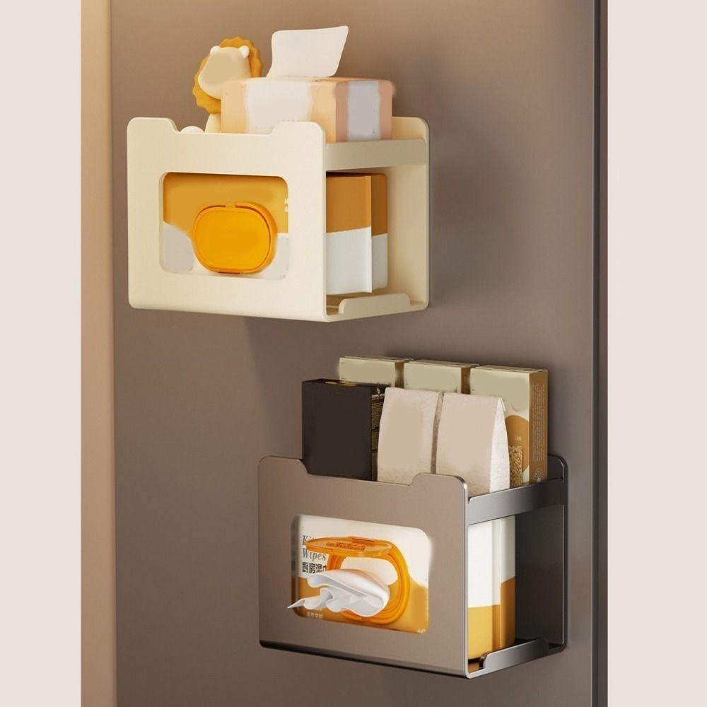 Carbon Steel Magnetic Storage Box Punch Free Facial Towel Storage Rack  Kitchen