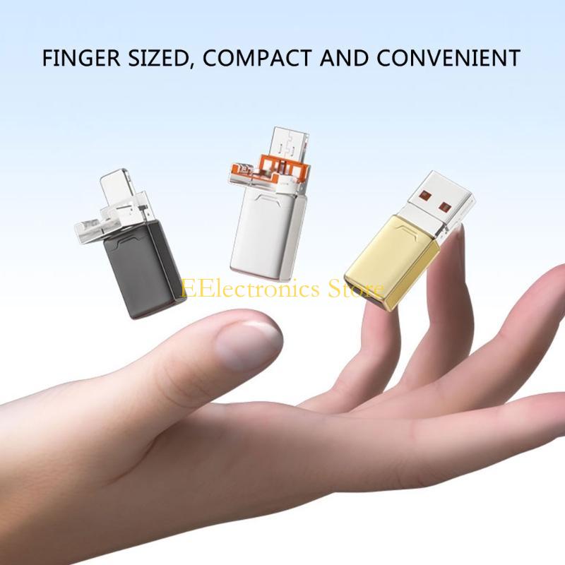 B03C Type C to MicroSDs Card Reader, Easy File Access with Included USB Converters for PC Laptop