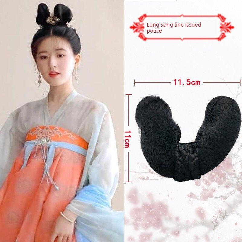 

Han Chinese Clothing Chignon Chenggexing Zhao Lusi Same Style Bun Chinese Ancient Style Modeling Pad Hair Horn Cable Stitch Bag Accessories Le Yan Hair Bun