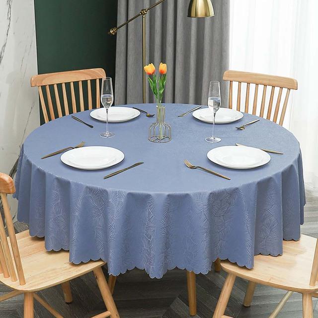 Table Cloth Round Pu Waterproof Antifouling Oil -Proof Wedding Tablecloth For Table Print With Lace Table Cover For Dining Table
