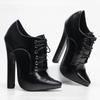 Scarpe con Tacco Alto da 6 Pollici Allacciatura Punta Acuta Unisex Fetishheels Vintage Drag Queen Pump