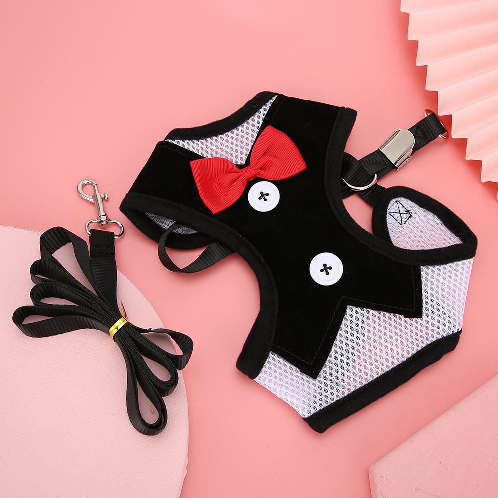 Haustier Polyester Abendkleid Brustgurte Geschirr mit Zugleine für Hund KatzeL
