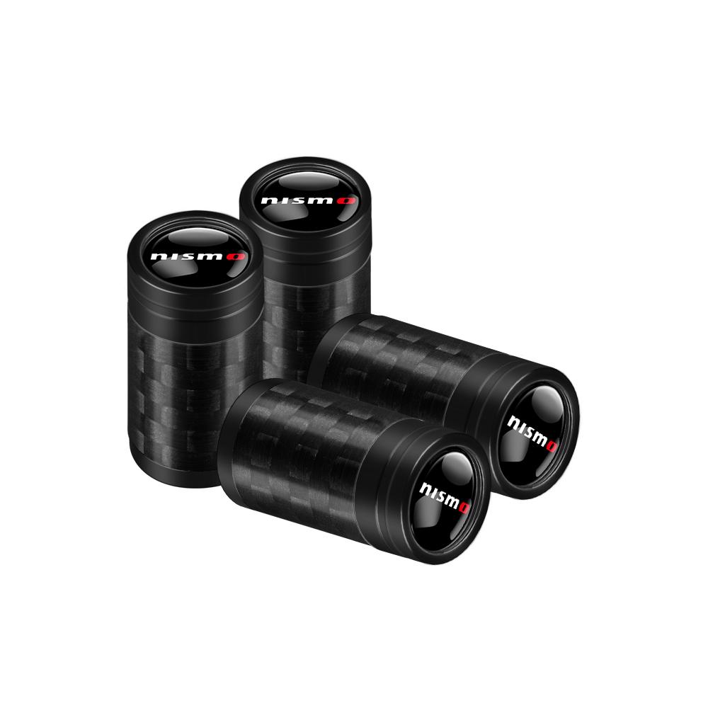 4Pcs Carbon Fiber Car Wheel Tire Valve Stem Air Cap Auto Accessory For Nissan X-trail Qashqai Note Juke Sentra Patrol Navara Mic