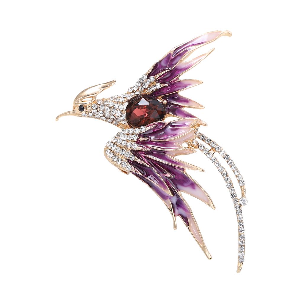 Strass Phönix Broschen für Damen Unisex Emaille Vogel Tier Anstecknadeln Event Party Rucksack Dekoration Kleidung Accessoires