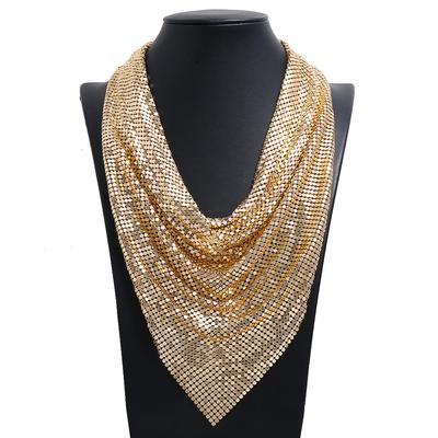 Sequined Silk Scarf, Fake Collar, Fish Scale Neck Chain, Female, Collarbone Chain Necklace.