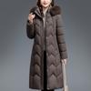 Fashion Winter Jackets Woman Long Parkas Hooded Faux Fur Collar Thick Warm Casual Middle Age Women's Coats