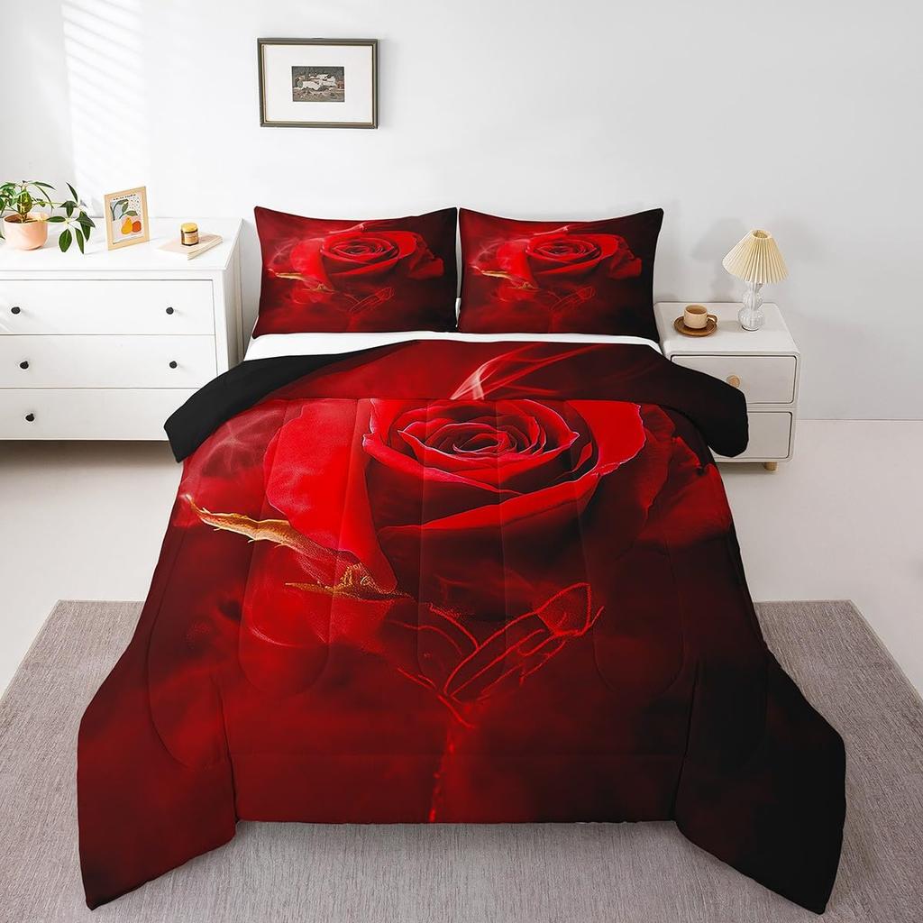 Erosebridal Horse Quilt Twin Size, Farmhouse Western Cowboy Cowgirls Duvet Insert for Kids Boys Girls Teens, Cartoon Kawaii Horse Bedding Se