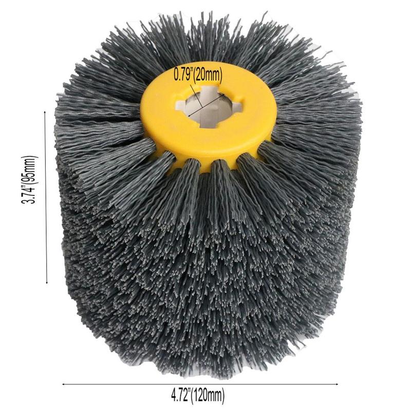 Yutnqin 1pc Deburring Nylon Abrasive Wire Drawing Round Brush Polishing Tool Sisal Horse hair Rotary brush For Furniture Wood