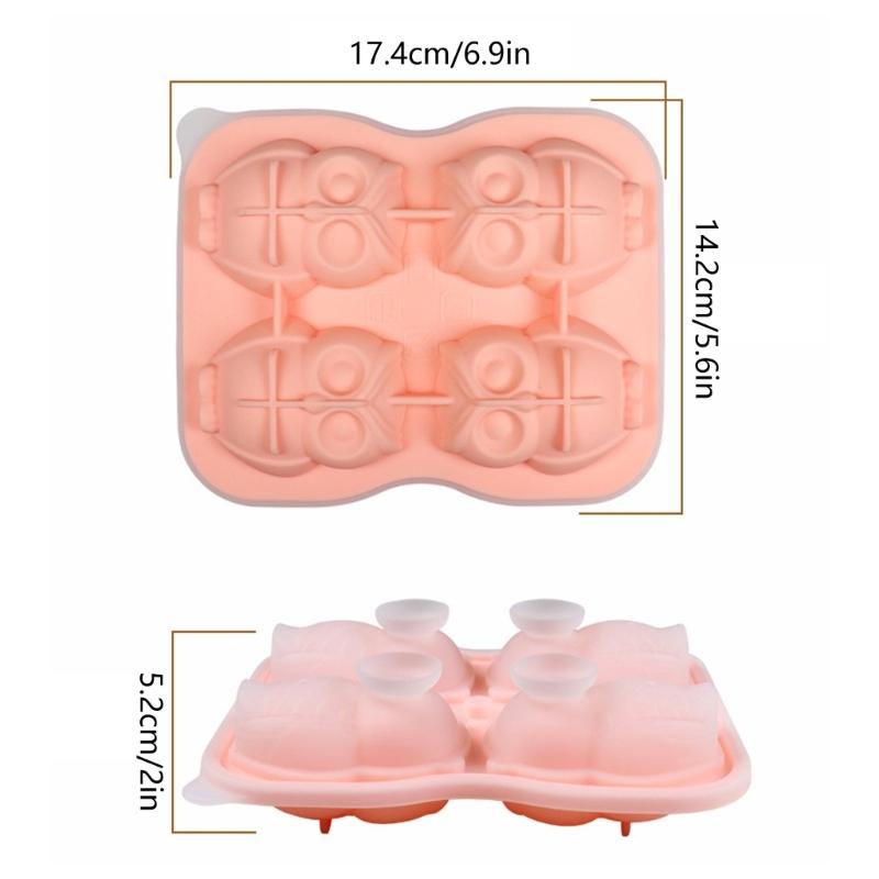 4 Cavities Owl Silicone Molds Multipurpose Animal Ice Maker Molds for Making Chocolate Jelly Candy Cake Freezing Drinks