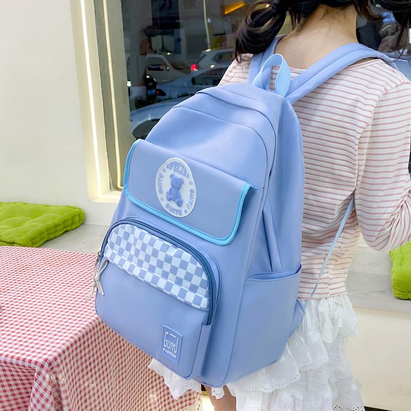 Four-Piece Backpack Set Campus Schoolbag Middle School Students' Light Large Capacity Computer Bag