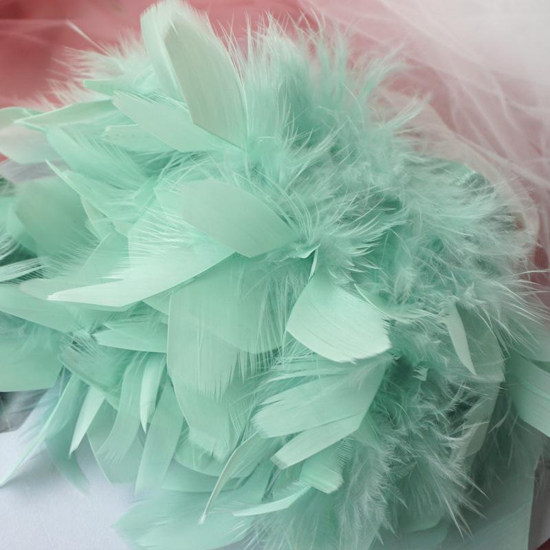 Encrypted Turkey Feather Fire Piece Feather Cloth Edge Skirt Lace Feather Lamp Diy Dance Clothes Accessories Decorative Materials