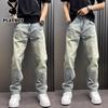 PLAYBOY Men's Elastic Waist Straight Wide Leg Jeans
