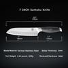 WILDMOK 7 Inch Stainless Steel Santoku Kitchen Knife with Black Pakkawood Handle 2025 Japanese Style