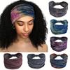 Boho Chic Tie-Dye Wide Headband for Women - Non-Slip, Stretchy Yoga & Workout Sweatband, Fashionable Hair Accessory, Knotted, Sweat-absorbing