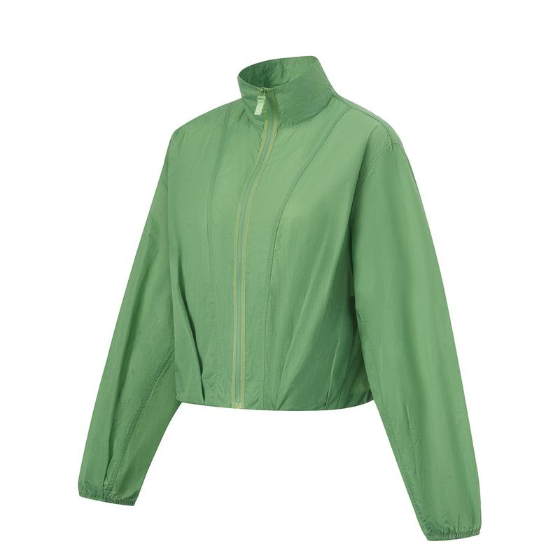 Li Ning Fitness Series Comfortable Breathable Stand Collar Versatile Loose Sports Solid Color Windbreaker Women Outerwear AFDU586-3