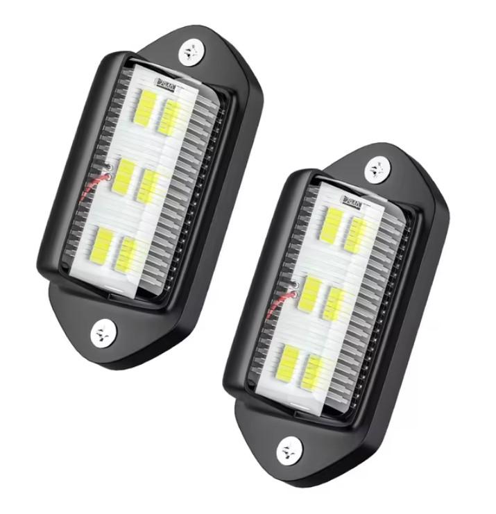 

2/4/10 PCS White LED License Plate Light 12V DC Waterproof 6-SMD License Plate Lamp Taillight For Truck SUV Trailer Side Lights 6000K
