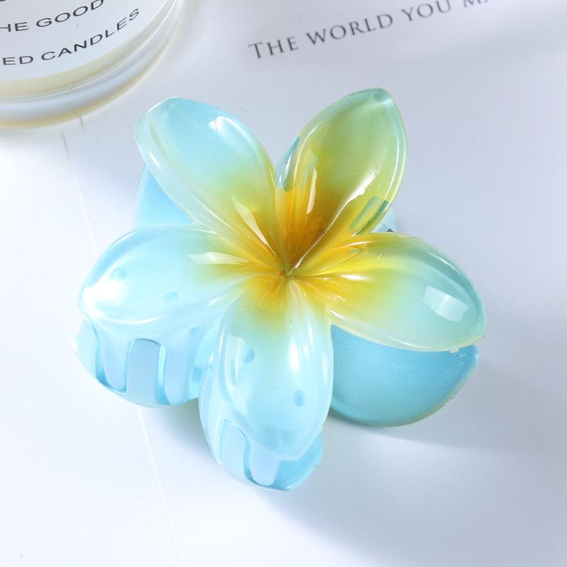 7cm Frangipani Hair Claw Clip - Colorful, Versatile Updo & Ponytail Accessory