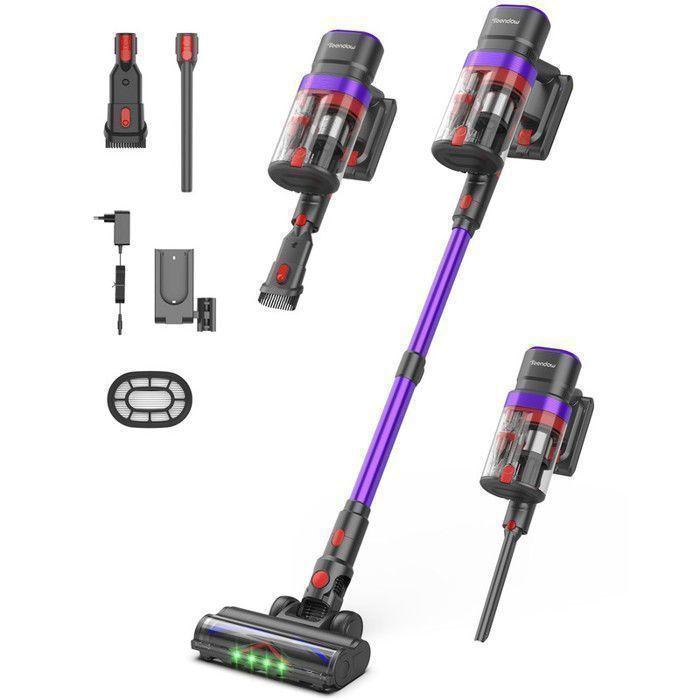 Aspirateur sans fil - TEENDOW V20 Strong - 45000Pa - 50mins - Écran tactile - Filtre à 5 étages - bac à poussière de 1,5L - 500W