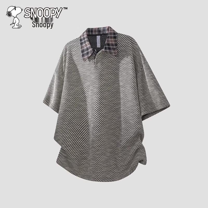 SNOOPY Men s Loose Fit Short Sleeve Polo Shirt 3XL