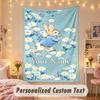 Custom Personalized Tapestry,Peter Rabbit Print Custom Name Text Wall Art Hanging for Bedroom