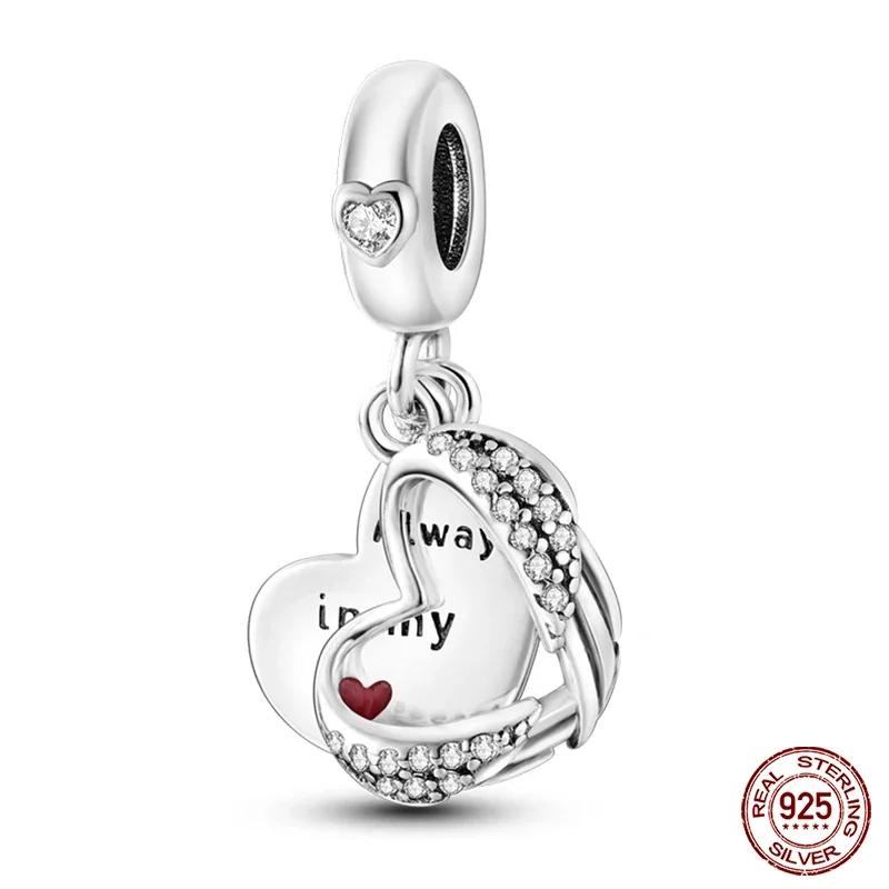 New Copper Romantic Heart Series Charms Beads Fit Original Bracelet Diy Mother'S Day Jewelry Gifts