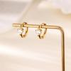 Niche Cold Wind Fashion Heart-shaped December Diamond Earrings Women's Personality Versatile K Golden Ear Jewelry