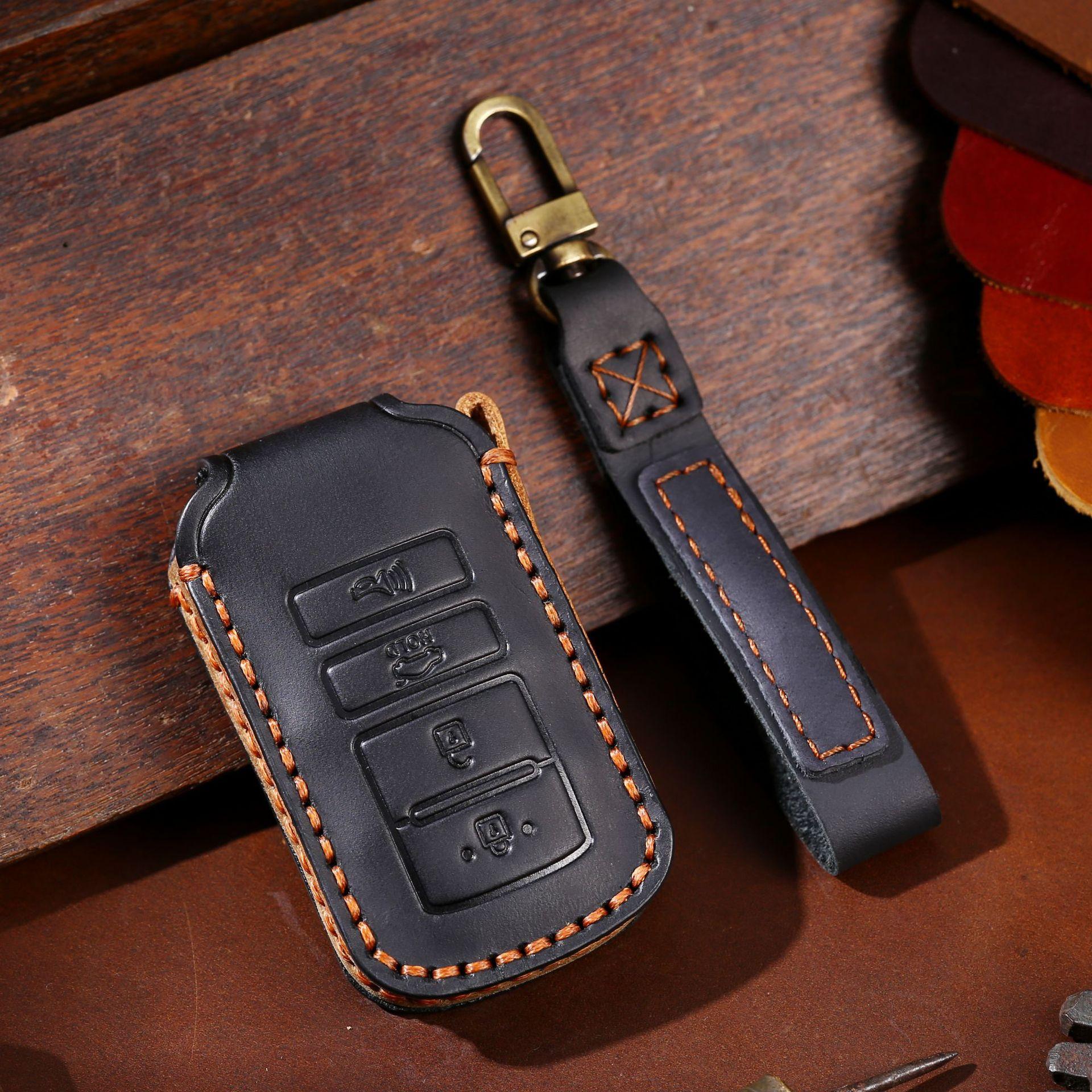 

Applicable to Kia key case KIA Korean version of the local hot-selling model K-04 leather car key case purely handmade чёрный