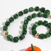 Acrylic Square Beads Chain Necklace Bangle Handmade Irregular Stone Shape Beaded Bracelet Choker Retro Jewelry Gifts