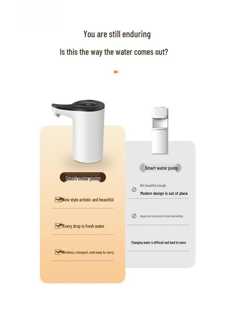 Rongsida Electric Self-Priming Portable Water Dispenser, Fully Automatic Pump for Bottled Water