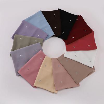 Pearl Chiffon Water Drop Diamond Hijab - Middle Eastern and Malaysian Style Scarf