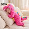Abbigliamento per Feste Cosplay Bambini Costume da Dinosauro per Bebè, Tuta con Cappuccio per Halloween, Tuta Morbida in Peluche, Body in Poliestere con Punte e Coda