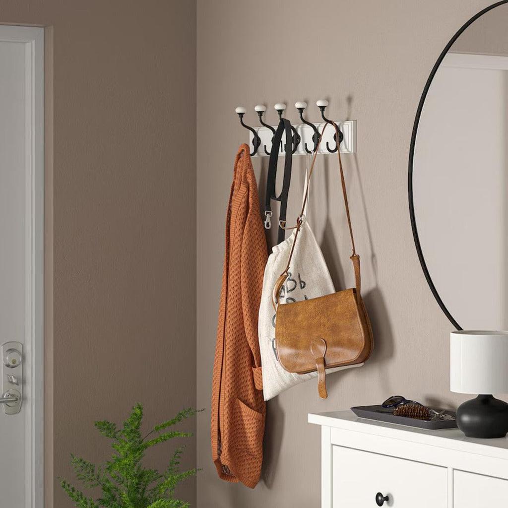 IKEA LANDKRABBA Rack with 5 Hooks, White (405.318.94)