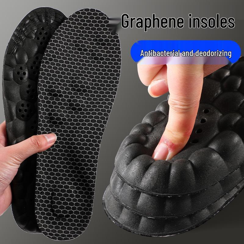 Graphene 4D Cloud Tech PU Massage Arch Insole: Men's High-Elastic, Shock-Absorbing, Deodorizing, Sweat-Absorbent Sports Insole.