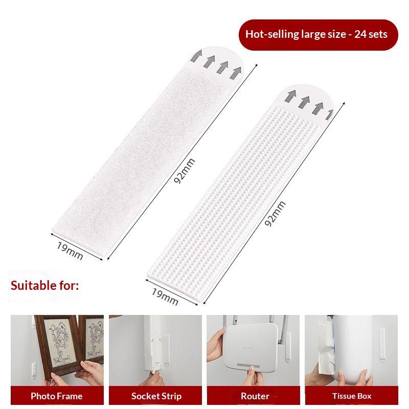 12/24Sets Double Sided Picture Hanging Strips Adhesive Hook Loop Tape For Mounting Photo Frame Fixed DIY Wall Decor Stickers