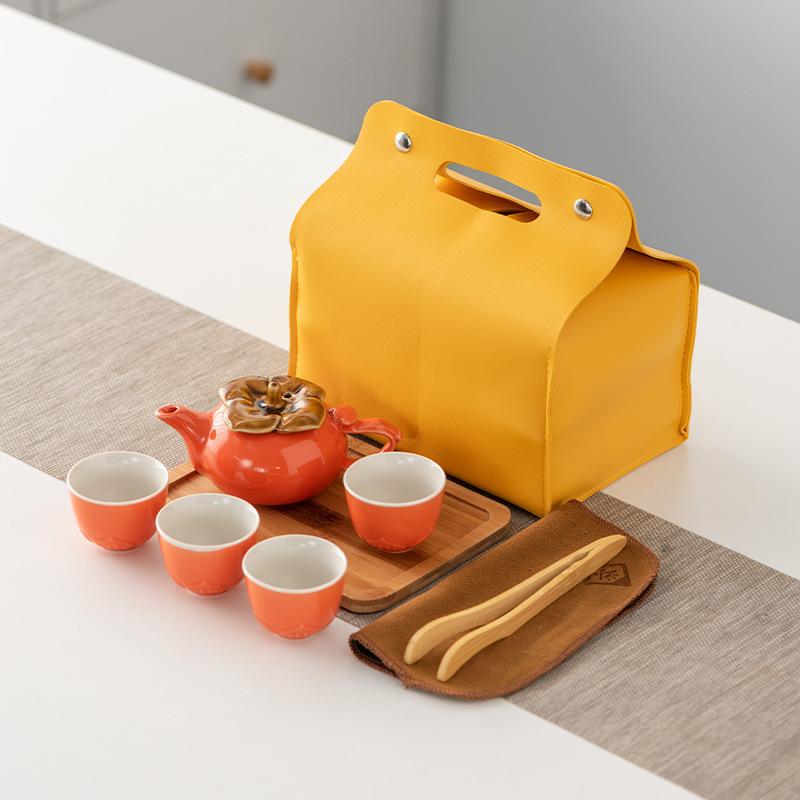 Persimmon Ruyi Kung Fu Tea Set Gift Box Set Persimmon Teapot Teacup Company Annual Meeting Business Gifts