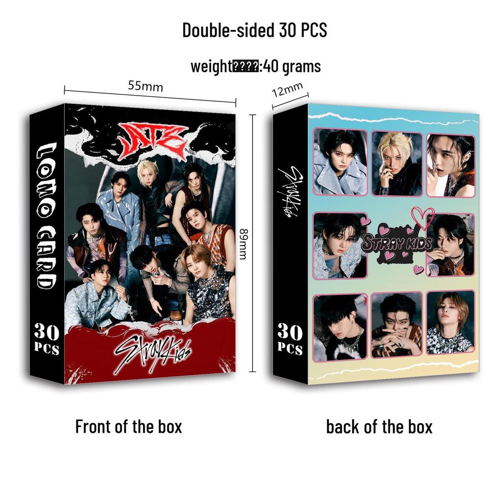 Stray Kids Celebrity Double-Sided Photo & LOMO Card Set (30 Greeting Cards)