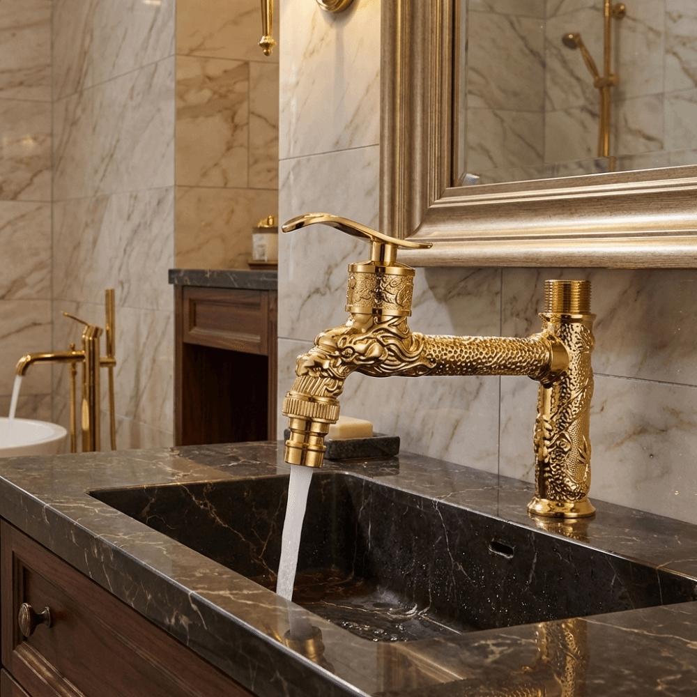 Freeze-Resistant Material Antique Faucet Dragon Head Design Dragon Spout Tap Mop Pool Application