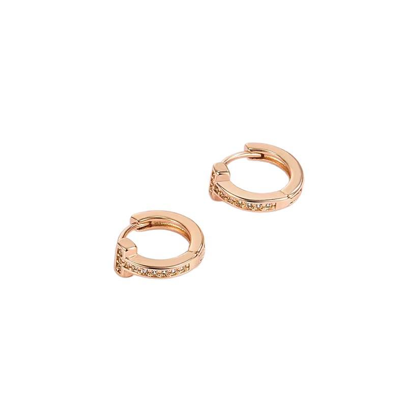 Tvarované zirkonové náušnice - Dámský minimalistický kruhový design s prémiovým stylem a univerzální přitažlivostí