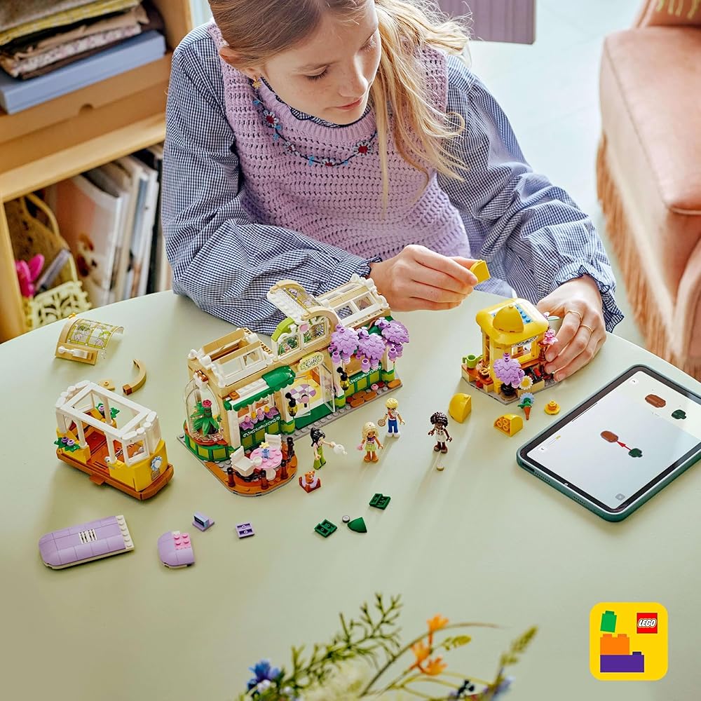 LEGO Friends Flower Shop Cafe Building Set with Plants and Accessories for Kids Age 9 to 11